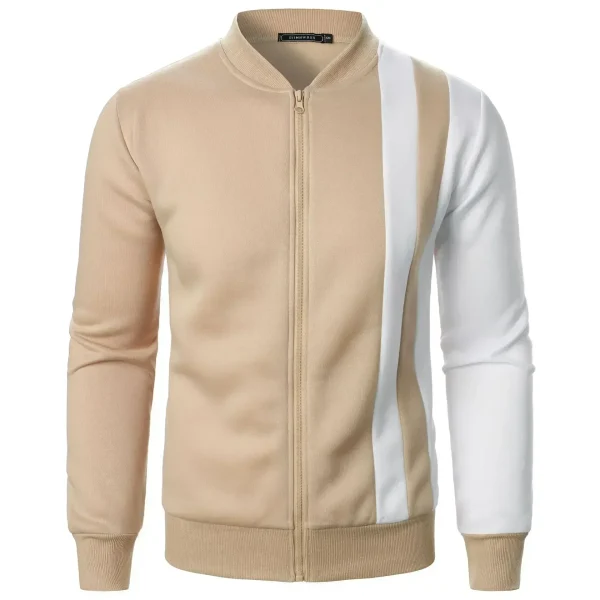 Men's Fashion Stand Collar Zipper Autumn Casual Slim Sports Running Sweatshirt Coats