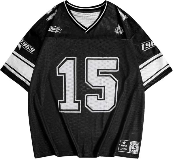 Men's Graphic Jersey T-Shirts V Neck Racing Print Casual Tees Streetwear Summer Top Tshirt